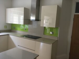 light green splashbacks fitted